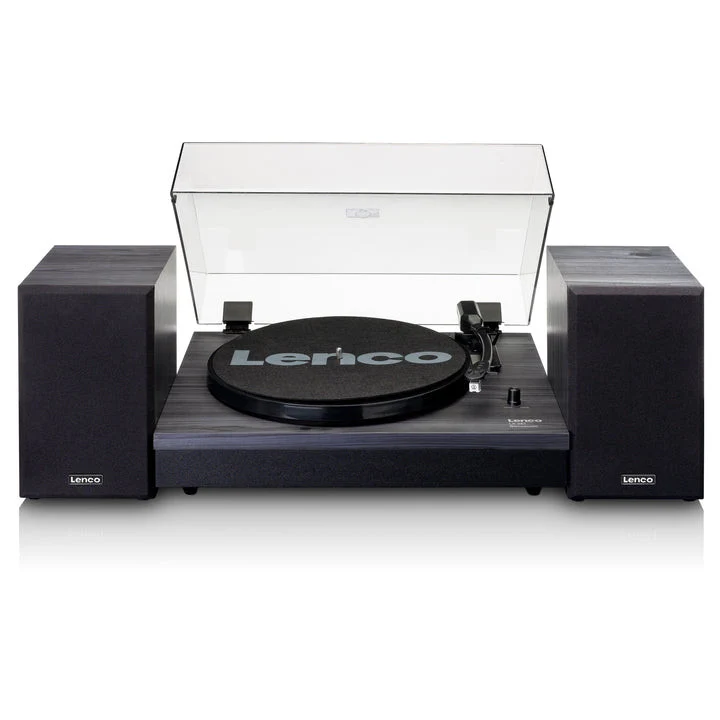 Lenco LS-301BK Giradischi Manuale a Cinghia Nero con Bluetooth e Altoparlanti Integrati