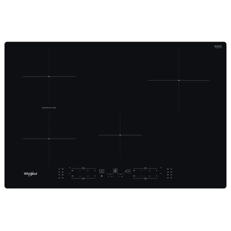 Whirlpool Piano Cottura Induzione WB B4877 NE 77cm 4 Zone da Incasso Nero