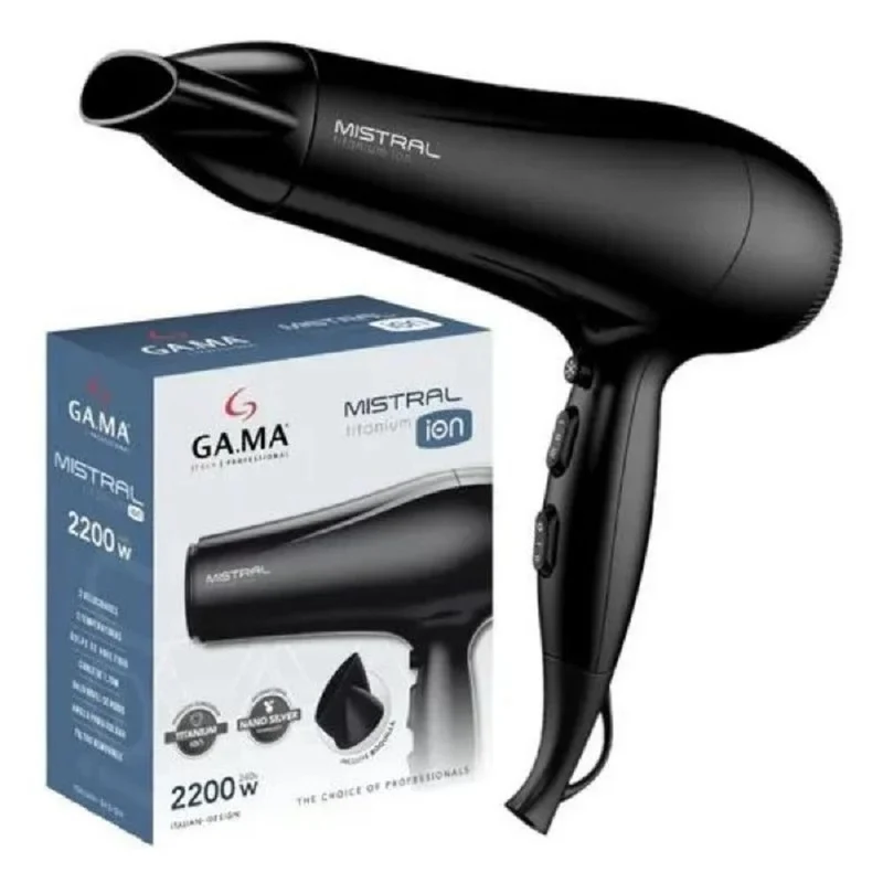 Gama Asciugacapelli GH0720 Power Ion 2200W Ceramica Ionica 3 Velocità Nero