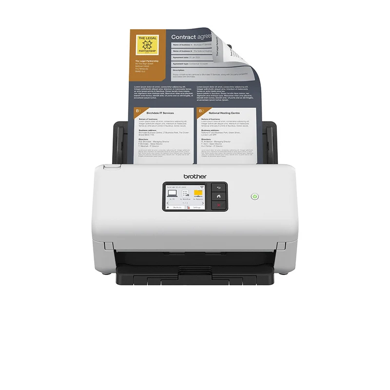 Brother Scanner Documentale ADS-4550W ADF A4 35ppm Duplex 70ipm 600x600 DPI 60 Fogli Touchscreen Wi-Fi LAN USB