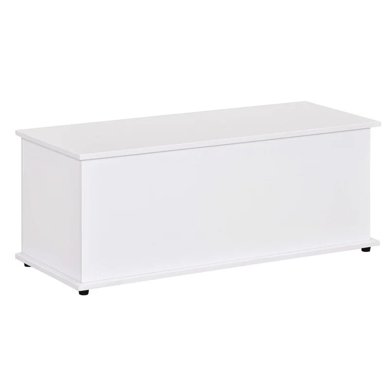 Easycomfort Panca Contenitore Multiuso in Legno Truciolare con Coperchio Apribile, per Camera e Ingresso, 100x40x40cm, Bianco