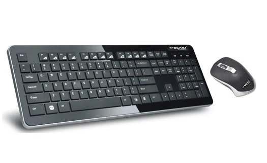 TECNO Kit Tastiera e Mouse Wireless TC-920W RF QWERTY Italiano Full-Size con Tastierino Numerico Nero