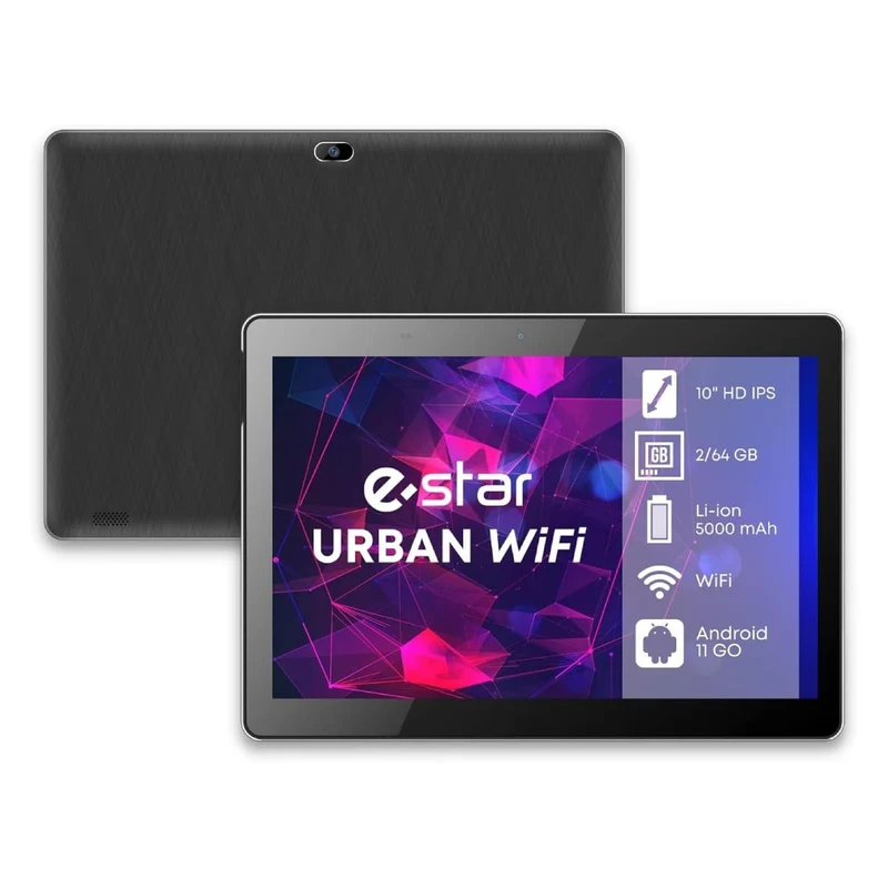 Estar Tablet Urban 1021W 10.1" IPS 2GB RAM 64GB Android 11 Go WiFi Nero