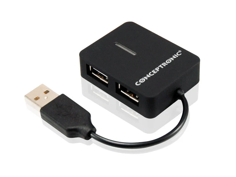 Conceptronic Hub USB 2.0 Travel 4 Porte Compatto per PC e Notebook