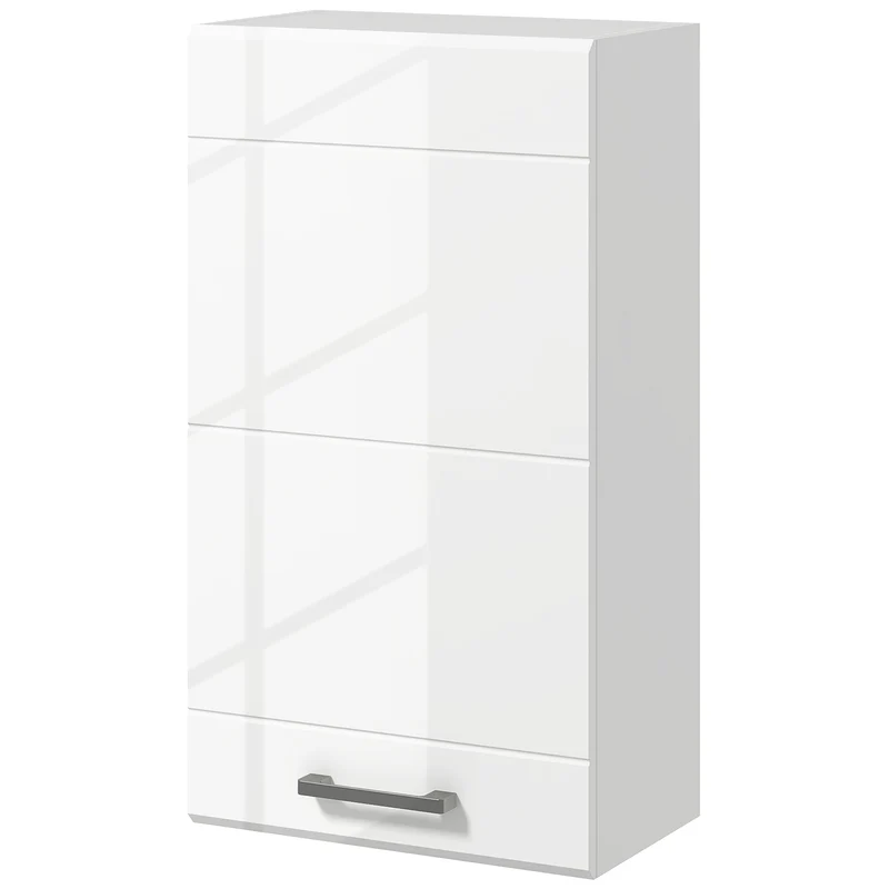 Easycomfort Mobiletto Bagno in MDF a Muro con 3 Ripiani e Ripiano Superiore Regolabile, 37x22.5x70 cm, Bianco