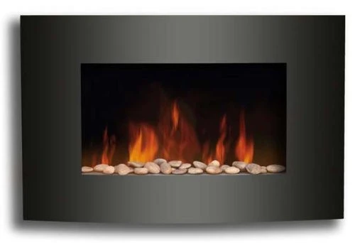 Melchioni Wallflame Caminetto Elettrico a Parete 2000W Nero - Riscaldamento Casa