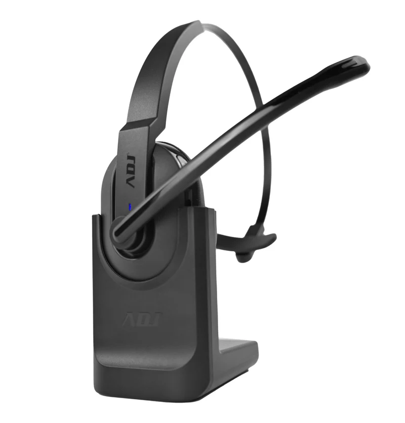 ADJ Cuffie Mono con Microfono Bluetooth Reck, Cancellazione Rumore AI, Base Ricarica USB-C, 46 Ore, Nero