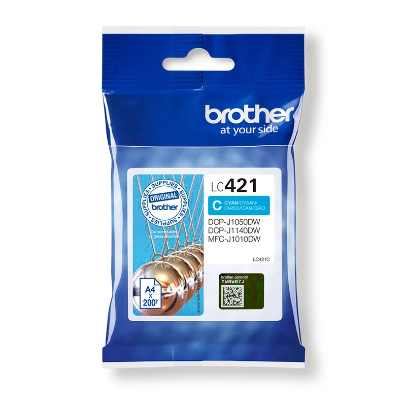 Brother Cartuccia Inchiostro LC421C Ciano Originale 200 pagine per DCP-J1050DW