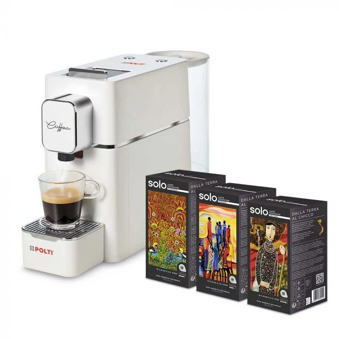 Polti Coffea S15W Macchina Caffè Cialde ESE Argento e Bianco Personalizzabile