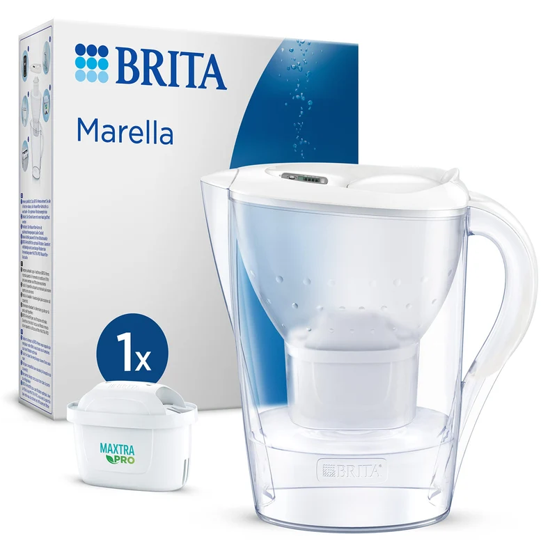 BRITA Marella MXPRO Caraffa Filtrante 2,4L Bianco per Acqua Potabile