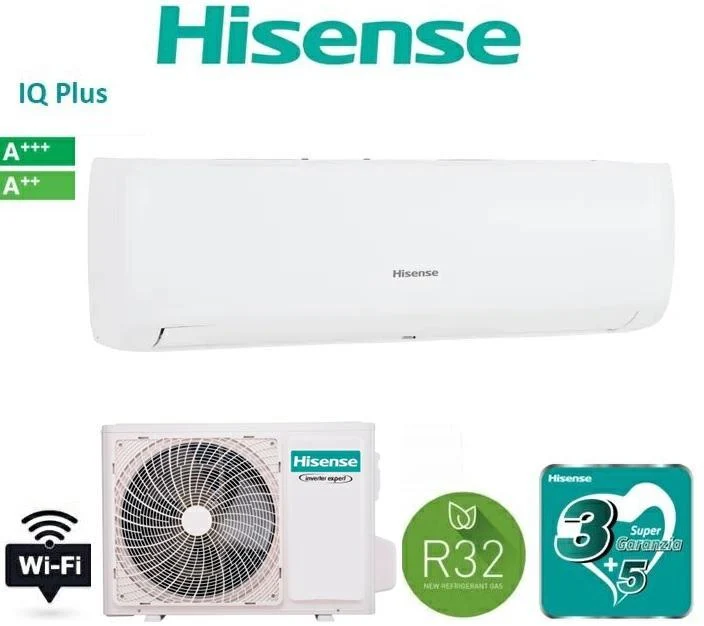 Hisense Climatizzatore Mono Split Inverter IQ Plus 9000 BTU con Pompa di Calore R-32 A++/A+ AS25MR01W+CJMR0902G