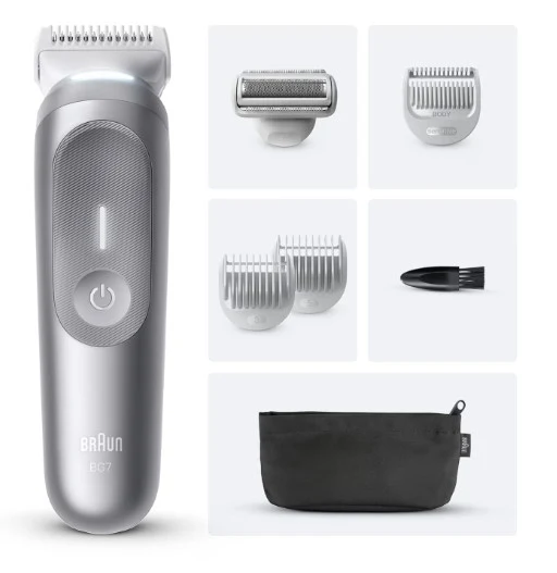 Braun Series 7 BG7550 Rasoio Elettrico Regolabarba e Groomer Corpo Grigio