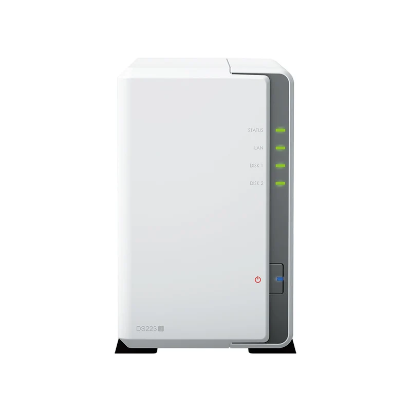 Synology DS223J NAS Server 2 bay Bianco 1GB RAM Realtek RTD1619B Gigabit LAN