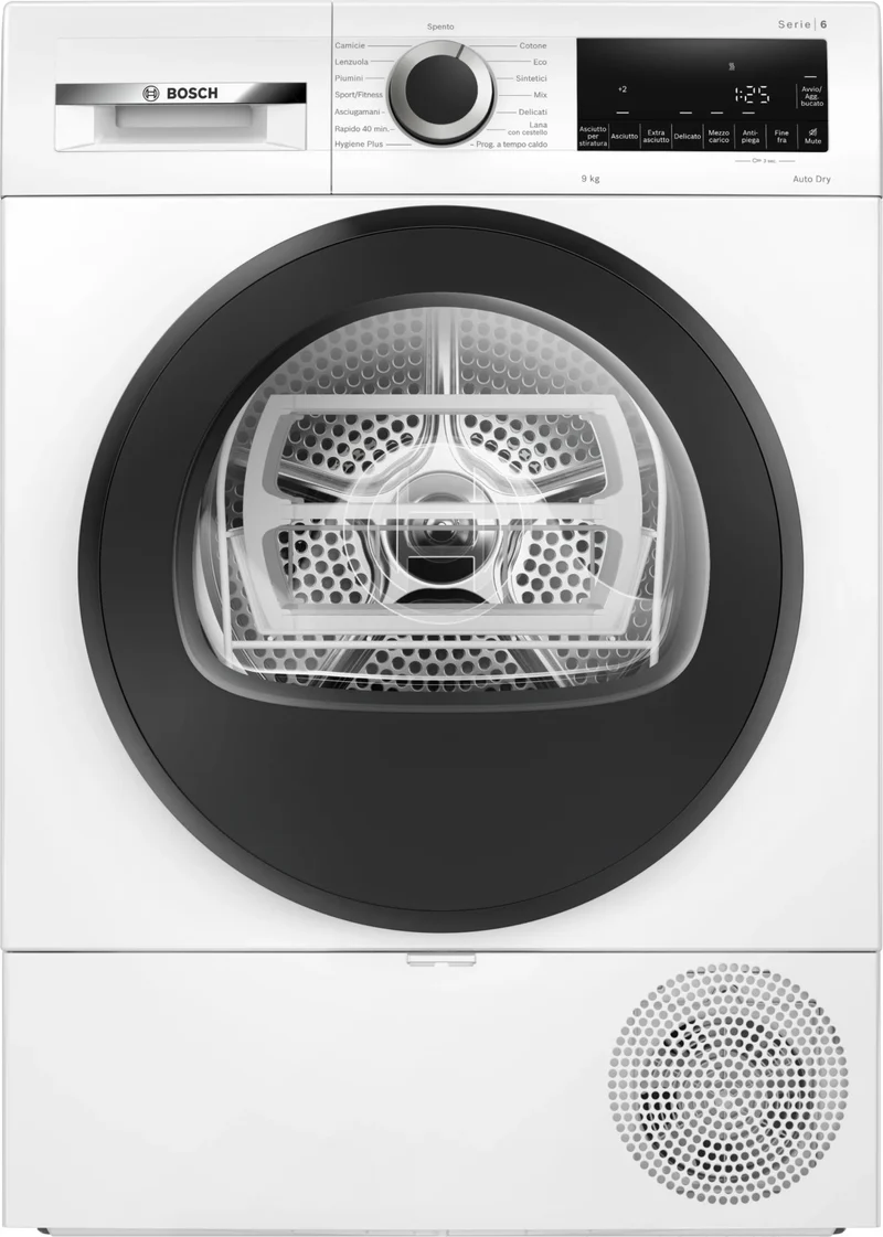 Bosch Serie 6 WQG243D9IT Asciugatrice Pompa di Calore 9 kg Bianca