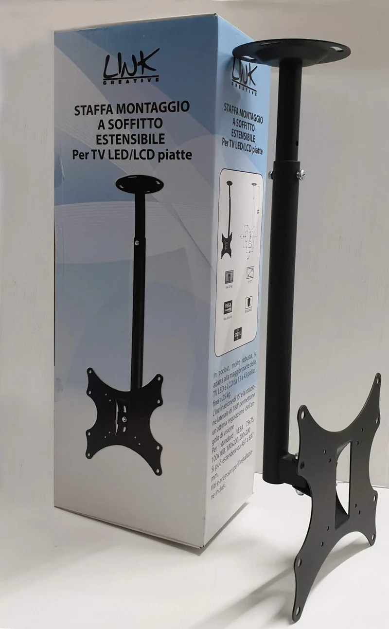Supporto TV Soffitto Estensibile mEgi LKBR19 per LED LCD 13-43" 25kg VESA