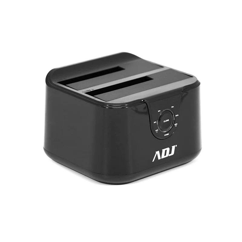 ADJ Docking Station AH01T Doppio HDD SATA 2.5"/3.5" USB 3.0 5Gbps Clonazione fino a 8TB Nero