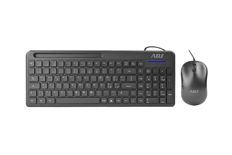ADJ Kit Tastiera e Mouse USB SMAL BK 102 Tasti Ultra Slim Plug & Play
