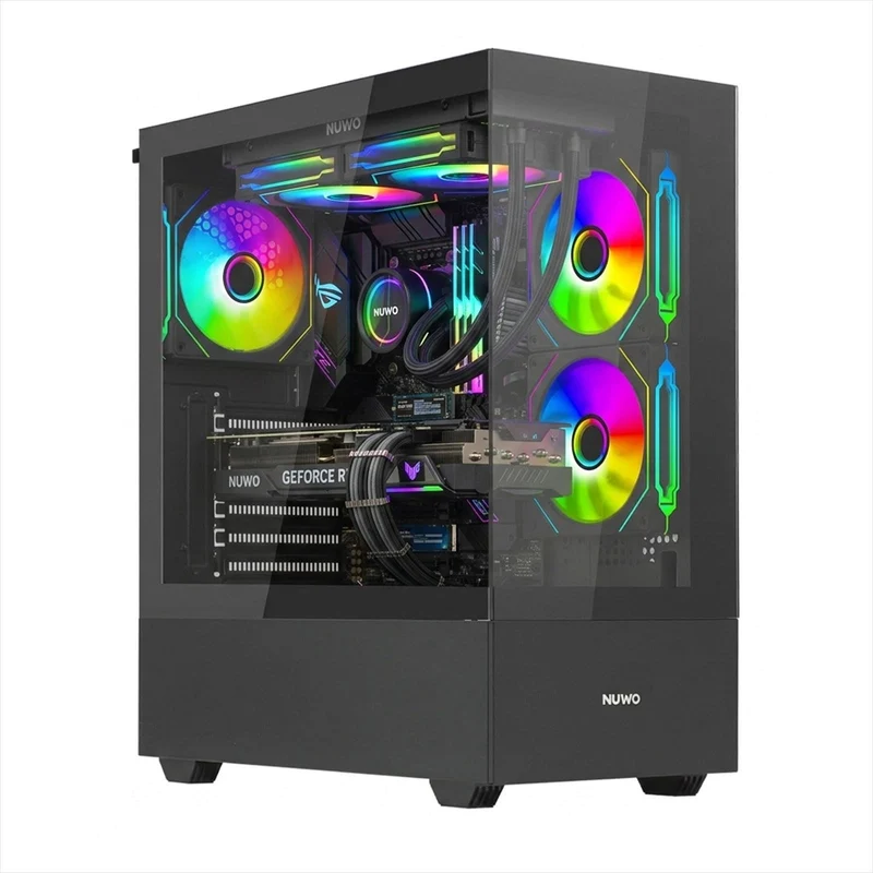 Nuwo Clash CK500 Case PC Gaming ATX Mid Tower | 3 Ventole ARGB 120mm | Vetro Temperato Frontale e Laterale | ATX/mATX/Mini-ITX | Nero