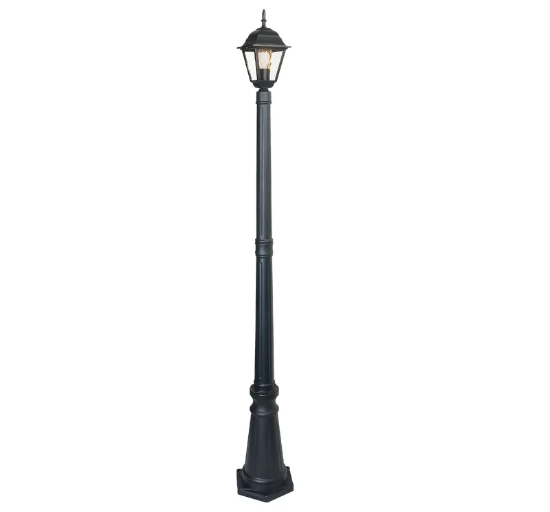 Lampione '4 facce con una lanterna colore nero cm.190 — Cardinale