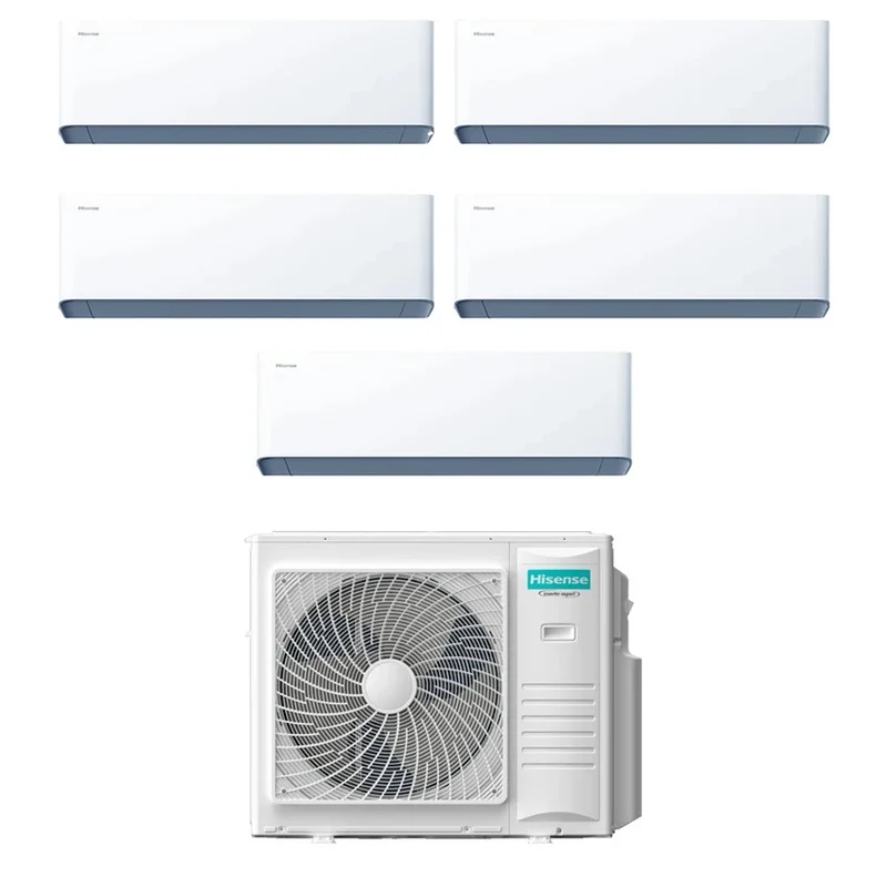 Condizionatore Hisense Penta Split UNI HB 7+7+7+7+7 con 5AMW105U4RQC R-32 Wi-Fi Integrato