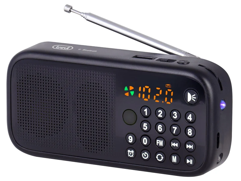 Trevi Radio Portatile DR 7F40 BT FM Bluetooth USB MicroSD Batteria Ricaricabile Nera