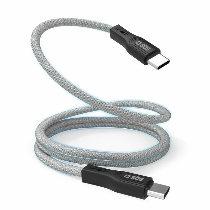 SBS Cavo USB-C USB-C Magnetico Intrecciato TECABLETCCMAG 60W 480Mbit/s 1m Grigio