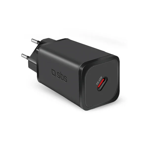 SBS Caricatore USB-C GaN 65W Power Delivery TETRGAN1C65W Nero