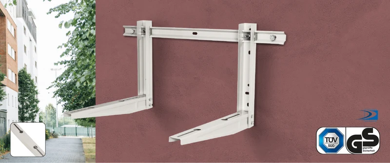 Vecamco Staffa Supporto Condizionatore VB15 Acciaio Galvanizzato 800x520x400 mm 150 kg Bianco
