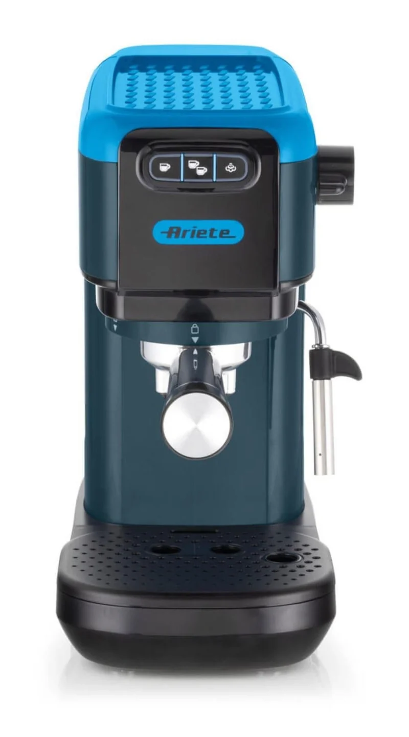 Ariete Macchina da Caffè Espresso 1399 - 15 bar, 1300W, Compatibile Polvere e Cialde ESE, Serbatoio 1,1L, Montalatte, Blu