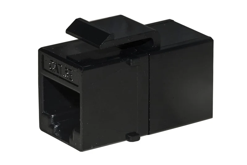 LINK Adattatore Passante RJ45 UTP Cat.5E F/F LKCKF5E con Ganci per Pannelli Patch Nero