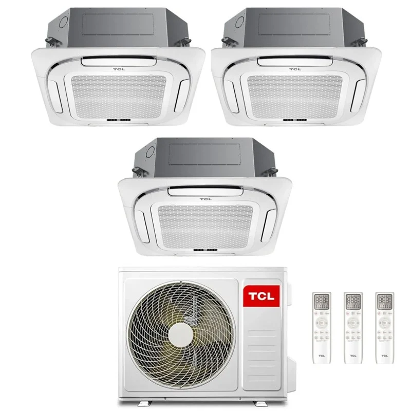 Condizionatore a Cassetta 4 Vie TCL Compact Trial Split 9+12+12 con MT2730 R-32 Wi-Fi Optional