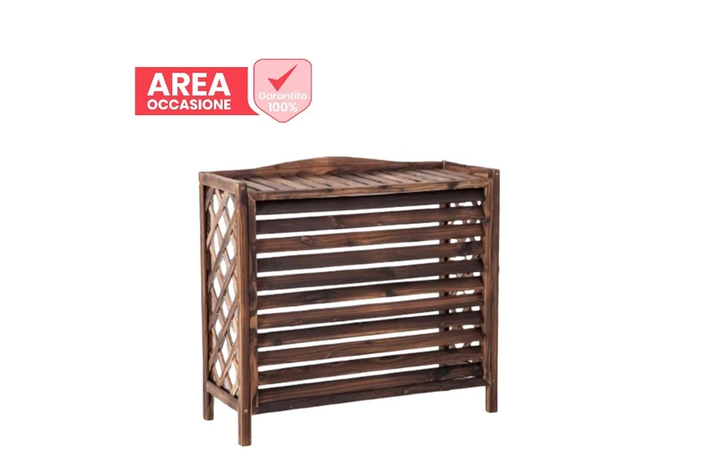 AREA OCCASIONI 2240 Copertura Copri Unità Esterna Condizionatore In Legno Wood 103x52x90 per condizionatori Dual/Trial e 18000/24000 btu