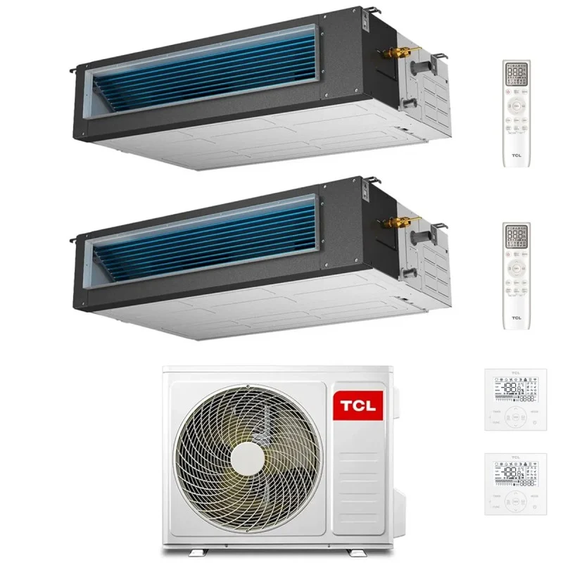 Condizionatore Canalizzabile TCL Dual Split 9+12 con MT1821 R-32 Wi-Fi Optional con Comandi Inclusi
