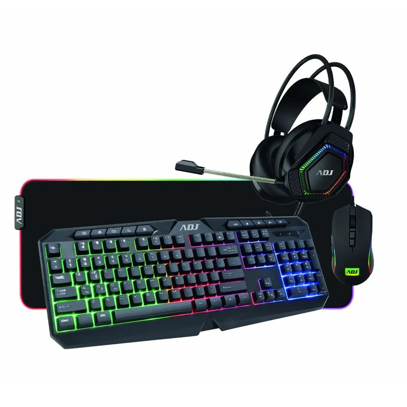 ADJ Kit Gaming 4 in 1 Hulk Tastiera RGB Mouse RGB Cuffie Mouse Pad Wired