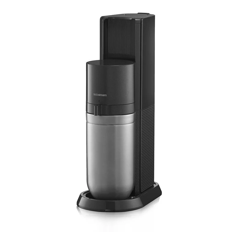 SodaStream Duo Gasatore Nero Acciaio Inox con Bottiglia Vetro e PET