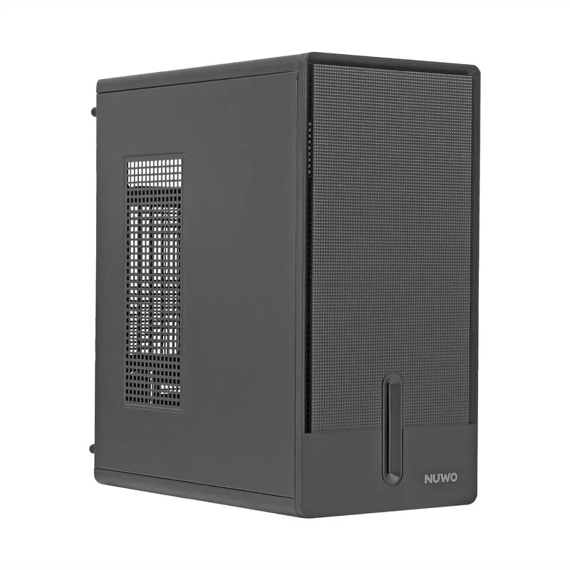 Nuwo Case Micro-ATX Mini Tower QK200 Senza Alimentatore, MicroATX/Mini-ITX, USB 3.0 + Type-C, Nero/Grigio