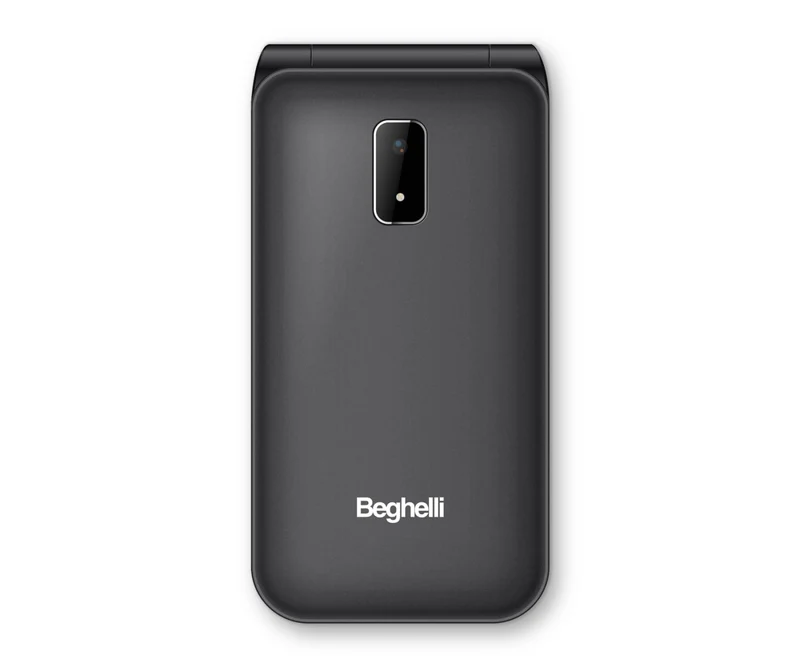 Beghelli Telefono per Anziani SLV40 Nero con Tasto SOS e Grandi Tasti