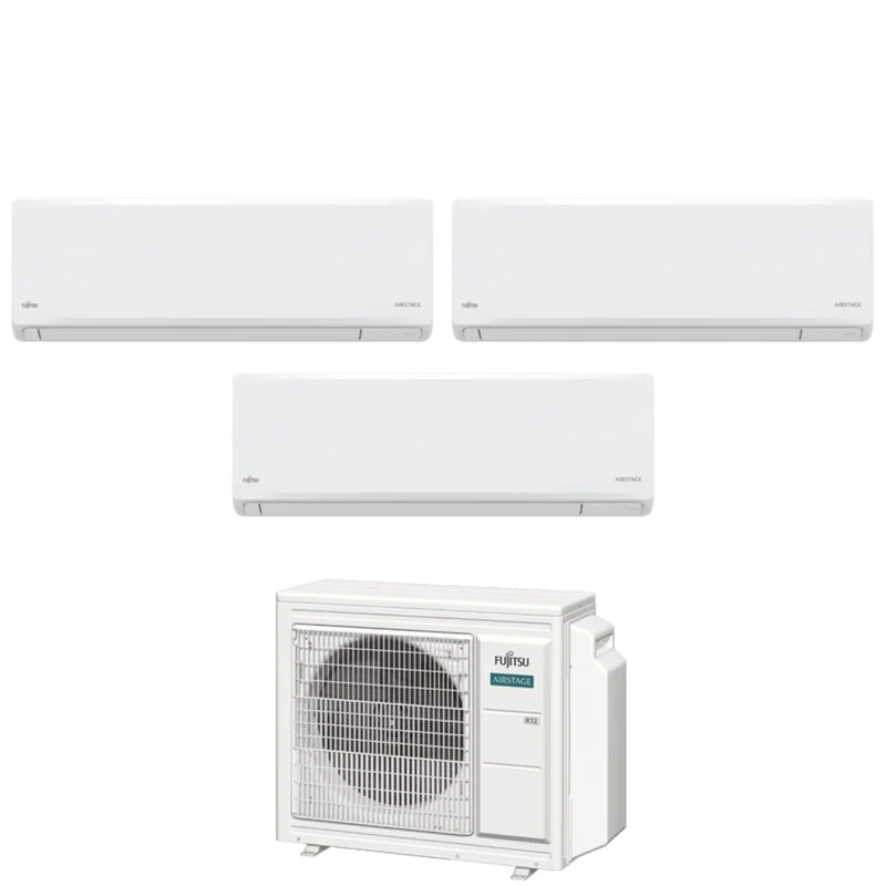 Condizionatore Fujitsu Trial Split Inverter KN AIRSTAGE 7+7+12 con AOEG18KBCA3 R-32 Wi-Fi Integrato