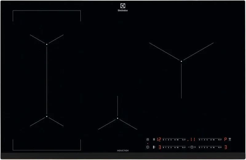 Piano Cottura A Induzione Electrolux Serie 600 Bridge LIL83443 4 Fuochi (L78xP52) Vetro Ceramica Nero