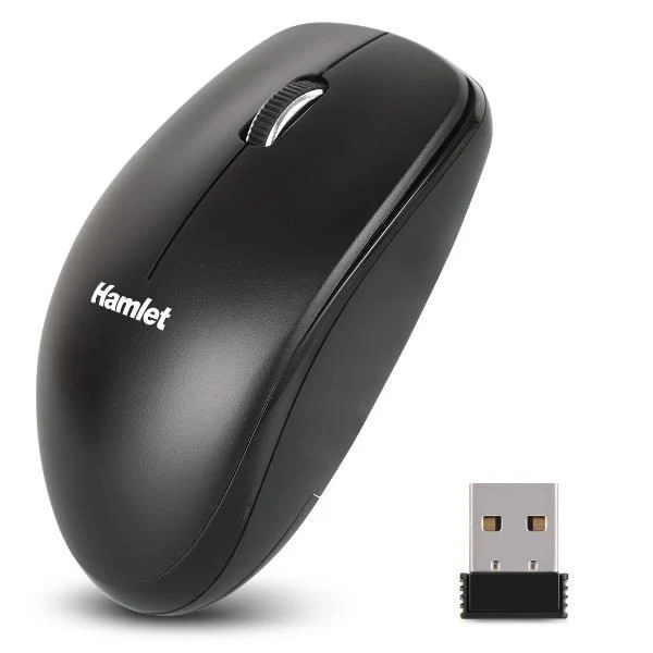 Mouse Wireless Hamlet XMICERF-24GS Nero 1000DPI 3 Tasti Ambidestro 2.4GHz