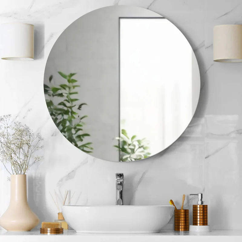 Specchio da bagno rotondo retroilluminato tondo Ø90 cm LUNA Made in Italy