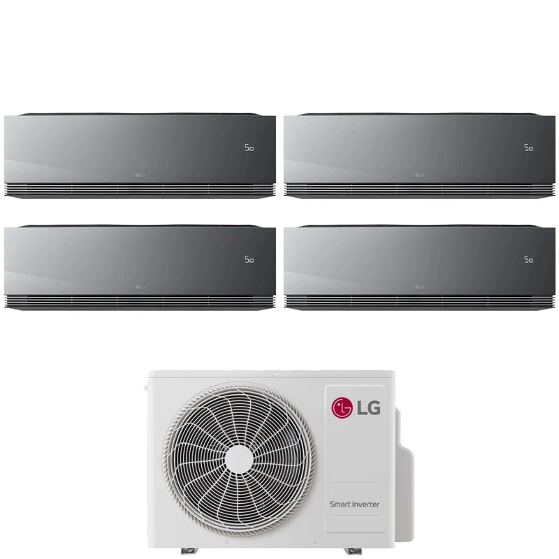 Condizionatore LG Quadri Split ARTCOOL MIRROR AI AIR 9+9+9+9 con MU4R25 R-32 Wi-Fi Integrato
