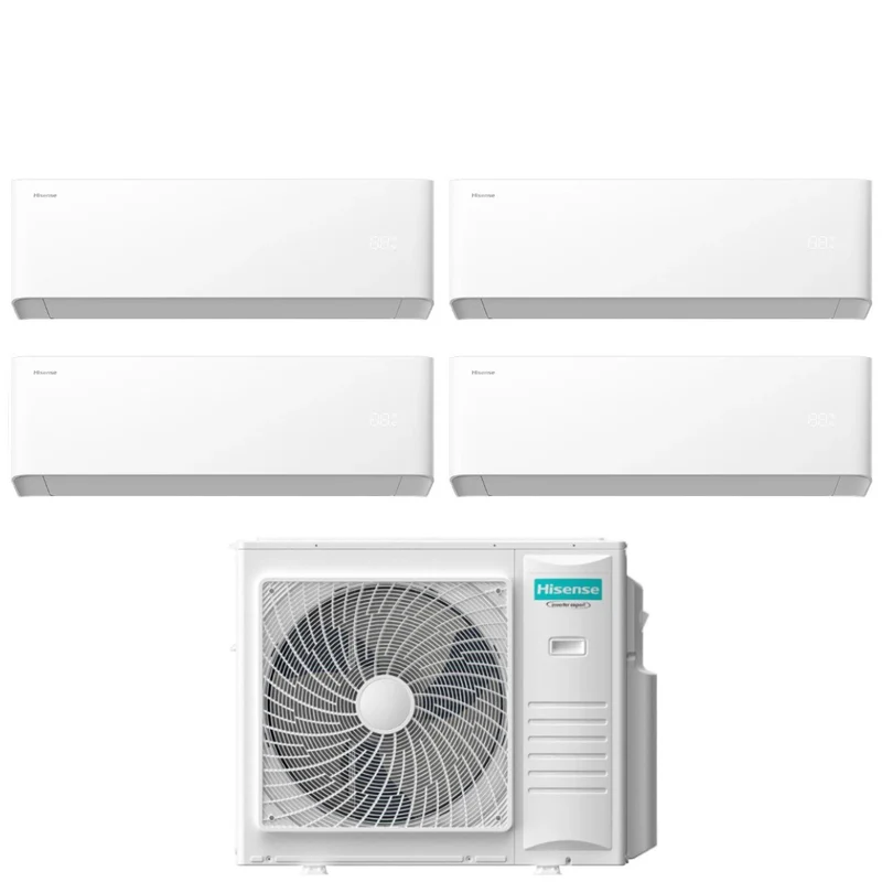 Condizionatore Hisense Quadri Split UNI HB 7+7+9+9 con 4AMW81U4RJC R-32 Wi-Fi Integrato