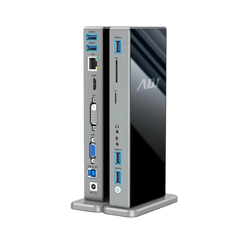 ADJ Docking Station 15 in 1 York USB 3.0 HDMI DVI VGA LAN 5x USB SD/TF Jack 3.5mm Triplo Display