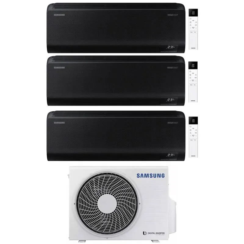 Condizionatore Samsung Trial Split Inverter serie WINDFREE BLACK 7+7+7 con AJ052TXJ3KG R-32 Wi-Fi Integrato 7000+7000+7000