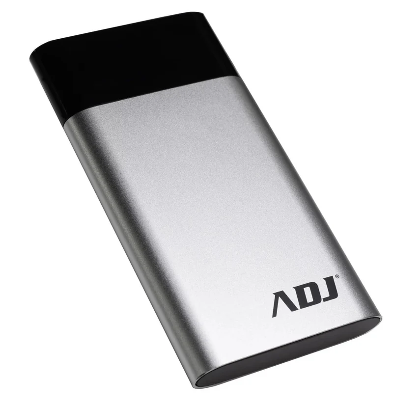 ADJ Power Bank Hunter 10000mAh 2x USB Schermo LED Torcia Alluminio