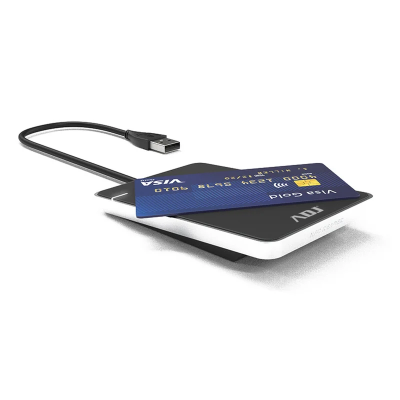 ADJ CR001 Lettore Smart Card RFID NFC Contactless USB per CIE 3.0, Tessera Sanitaria, ISO 14443 A/B, 424 Kbps, Plug&Play, Windows/Mac