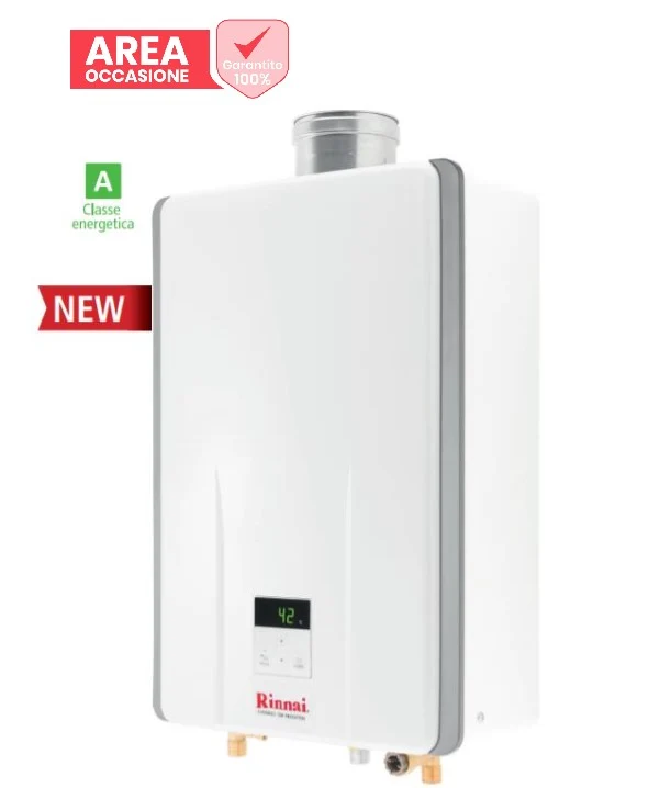 AREA OCCASIONI SCALDABAGNO A GAS RINNAI INFINITY 28i INTERNO METANO COMPLETO DI KIT SCARICO FUMI