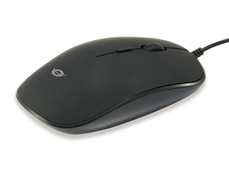 Conceptronic REGAS01B Mouse Ottico Ambidestro per Ufficio 1200 DPI USB Nero 4 Pulsanti