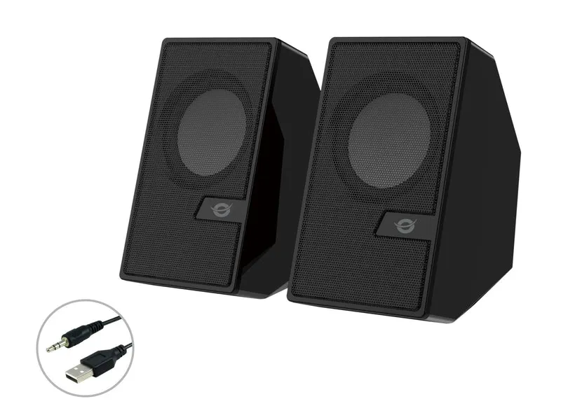 Conceptronic BJORN02B Altoparlante PC 2-vie 6W Bluetooth Nero Cablato/Wireless